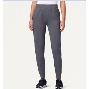 Jaanuu Rubi slim scrub joggers in heather gray womens size small